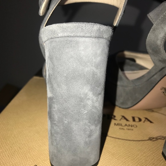 New Prada Authentic Women Suede Platform Sandals - Picture 4 of 8